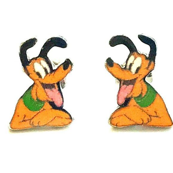Vintage Disney Pluto Dog Earrings Post Pierced Disneyana - Picture 1 of 8